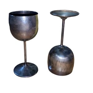 Viking Plate| 2 Vintage E. P. Brass Metalware Medieval Goblets Cups Medium Sized